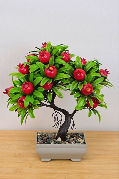 safestore Decorative Potted Artificial Pomegranate Tree Flower