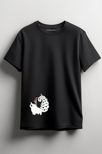 Merch&ice Pom de Crăciun cu coadă pisică cu imprimeu Unisex tricou