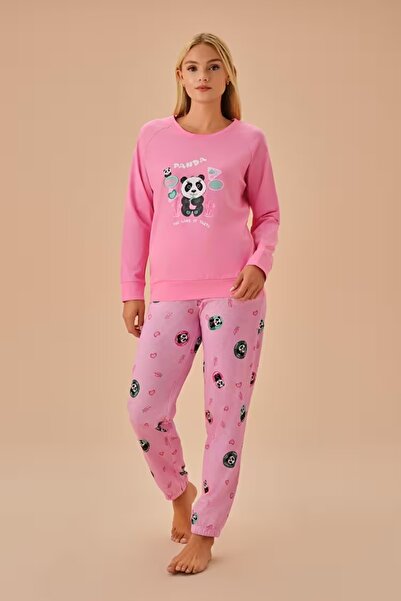 DREAM FASHION Pink Panda Pajama Set