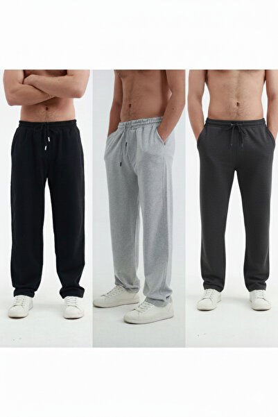 TORUK MAKTO 3 τεμάχια Unisex κανονικό μαύρο γκρι αντασιτ φούτερ με πόδια με σ...