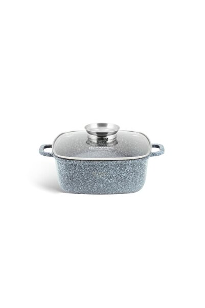 EDENBERG Oală pătrată antiaderentă 22cm, 3.7L cu capac de sticlă EB-8015
