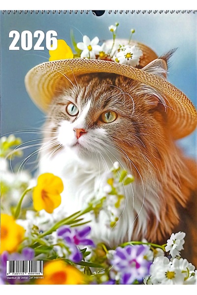 Librarus Calendar 2026, A3 Format, Cats Pattern