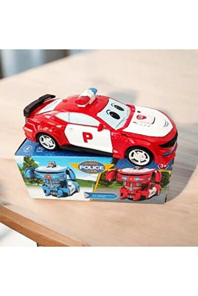 OEM Interactive Police car, with multi-colored lights and music, transformable into a robot, red color