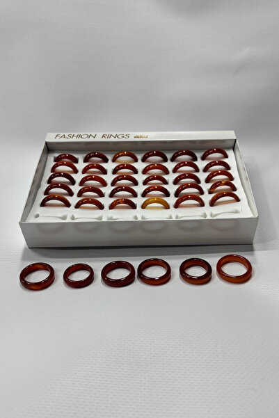 Muensu 36-Piece Agate Ring, Mixed Size Boxed Luxury Agate Ring, Hajj Umrah Gift Ring