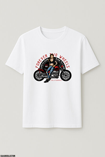 CALKARCOLLECTION Unisex Oversized Forever Two Wheels T-Shirt