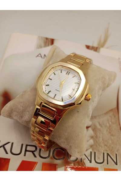 Brality ساعة يد نسائية بتصميم أنيق وبسيط طراز PATE بسوار فولاذي ذهبي tt0137