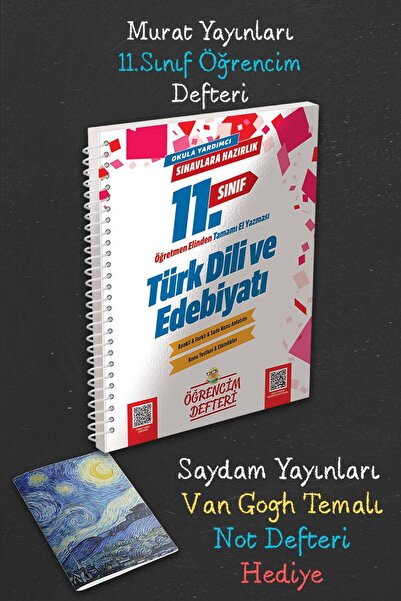 Murat Yayınları 11.Sınıf Türk Dili Edebiyatı Öğrencim Defteri - Van Gogh Not ...