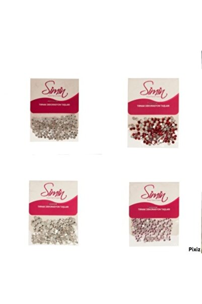 ALYA SİMİN 4 Farklı Boyda Ve Renkte Tırnak Süsleme Taşları Nail Art