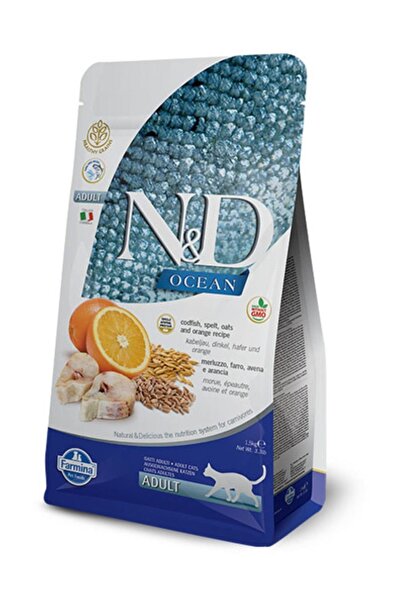 N&D Nd Tahılsız Ringa Balıklı Balkabaklı Portakallı Kedi Maması 1,5 Kg