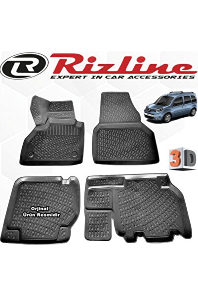 Rizline Renault Kangoo 2 3d Paspas Havuzlu 2015 - 2020 Arası Siyah 4 Parça Set