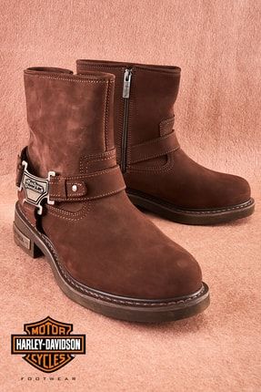 Harley Davidson Estes Brown Nubuk Erkek Bot Trendyol