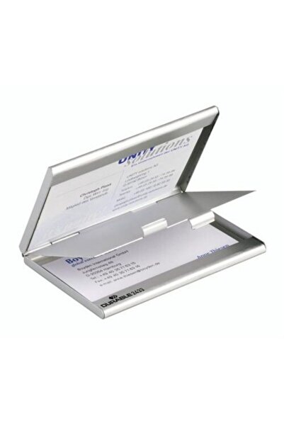 Durable Çift Taraflı Metal Kartvizitlik - Gümüş (2433)