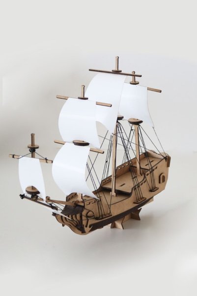 3D SERGİ Ahşap Puzzle, 3d Ahşap Puzzle Korsan Gemisi, 89 Parça