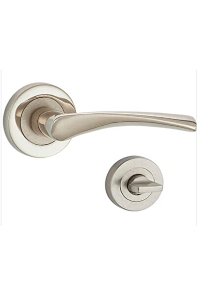 nalburzade Mâner ușă WC cu rozetă Nichel Satin Burgaz 1 set - Mâner ușă