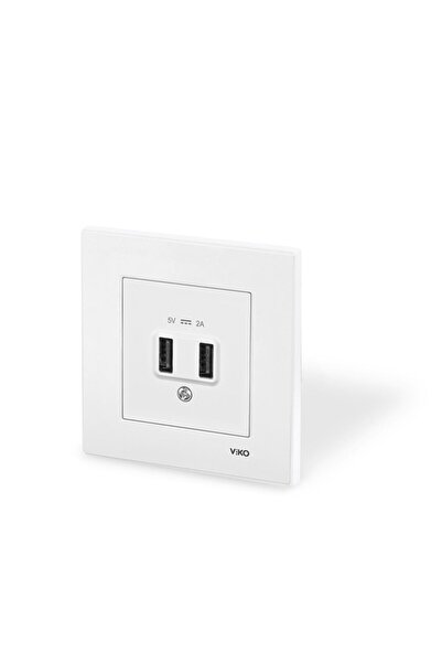 VİKO Viko Karre 2 Li Usb Şarj Prizi Beyaz 5v-2a (90967101) Çerçeve