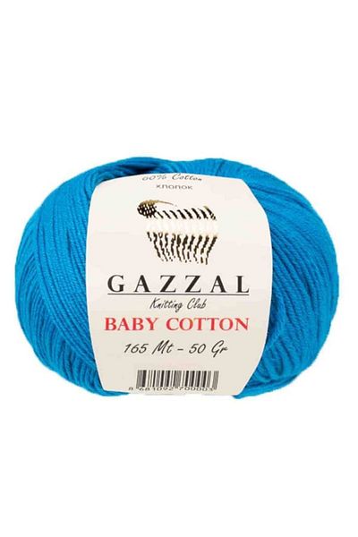 Gazzal Baby Cotton 3428 Turquoise Hand Knitting Yarn 50 Gr.