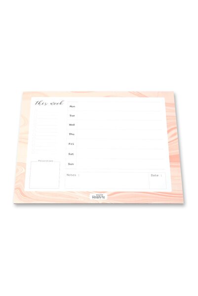 Desk Planner - Somon Rengi Haftalık Planlayıcı 31,8 X 23,7