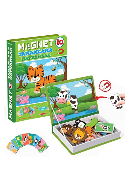 Diytoy Magnet Iq Hayvanlar Tamamlama Kartları Manyetik Puzzle