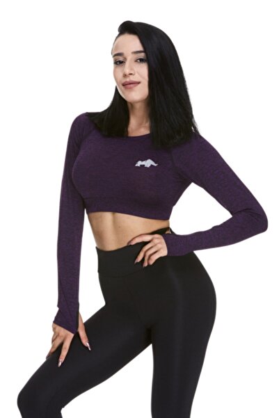 ShapeYou Women's Purple Rhino Crop Sweat