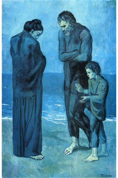 MARCEL SANAT Picasso 1903 Les Pauvres Au Bord De La Mer - Diamond Mosaic Painting 38x58cm
