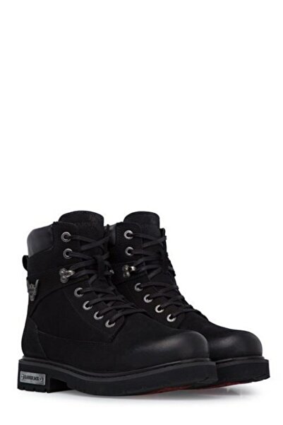 Hammer Jack 18501 Γυναικείες Ανδρικές Μαύρες Γνήσιες Δερμάτινες Μεταλλικές Πόρπες Λαστιχένιες Καθημερινές Αθλητικές Μπότες εξωτερικού χώρου