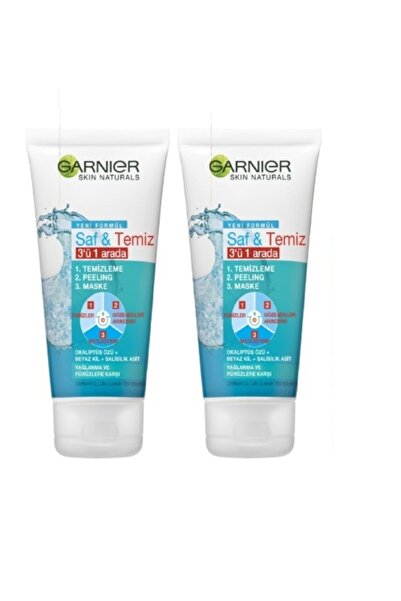 Garnier Saf&temiz 3'ü 1 Arada Temizleme Peeling Maske X 2 Adet