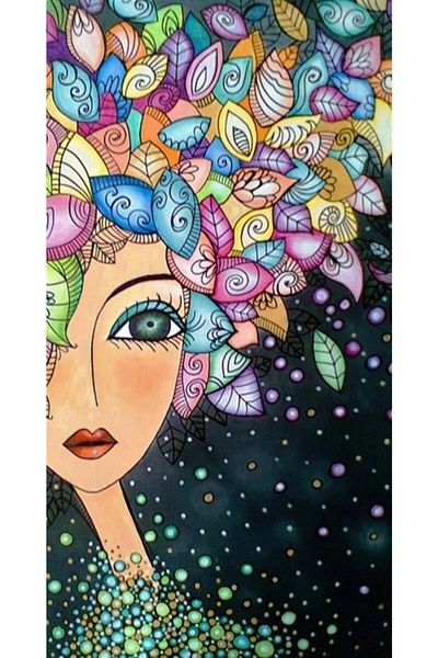 MARCEL SANAT Marcel Art Diamond Mosaic Puzzle - My Leaf Hair 25X51 Painting