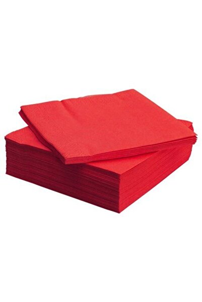 Happyland Düz Kırmızı Kağıt Peçete 20 Adet 33 X33 cm