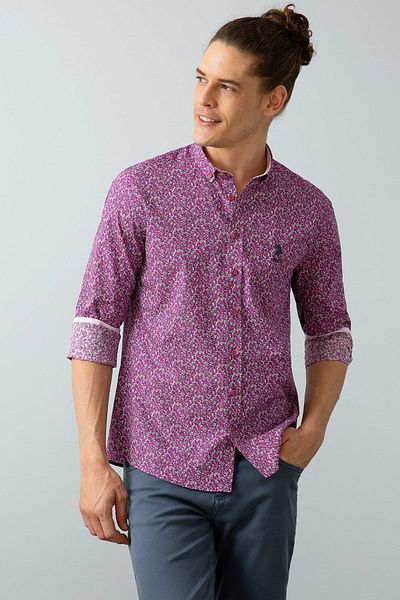 U.S. Polo Assn. Ανδρικό πουκάμισο - Ροζ