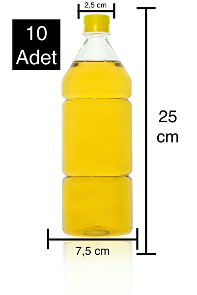 Nurpet 10 Adet 1 Litre Boş Pet Şişe 28 Mm Kilitli Kapak