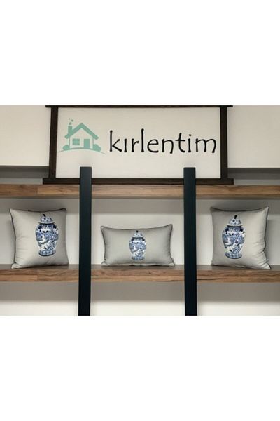 KIRLENTİM Комплект от 3 калъфки за възглавници с шарка на подови плочки в сиво - двустранно шарени