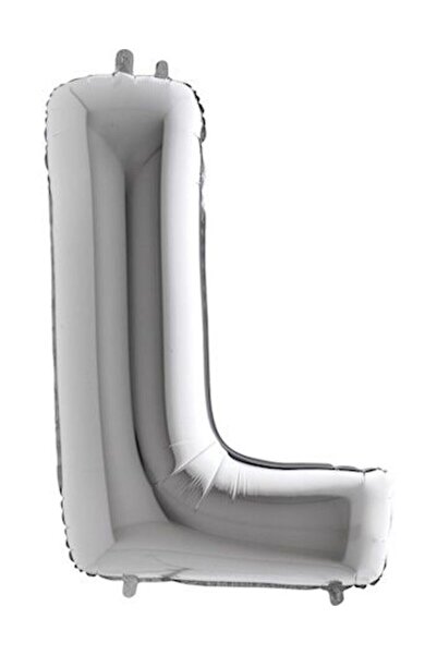 Parti dolabı بالون فويل حرف L بالون مقاس كبير فضي/رمادي 100 سم