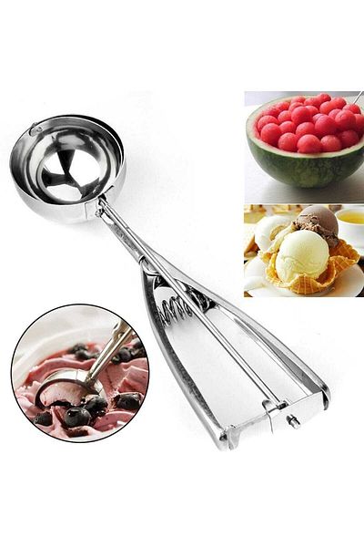 ORKAN 22 cm Stainless Steel Ice Cream Scoop - Large Cookie Scoop