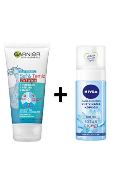 Garnier 3'ü Bir Arada Saf&Temiz + Nivea Canlandırıcı Yüz Yıkama Köpüğü