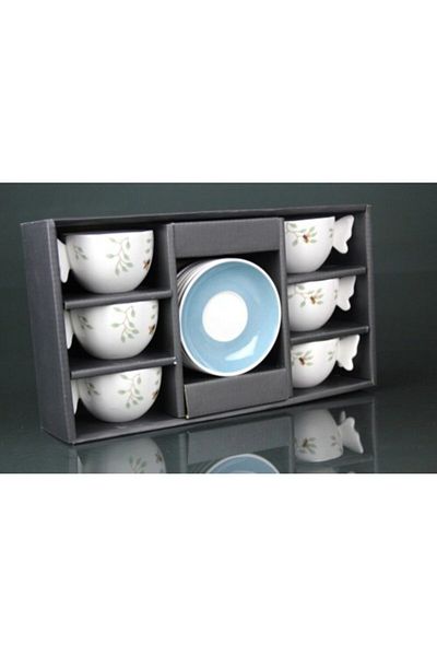 Limbo Home Set of 6 Butterfly Patterned Porcelain Cups