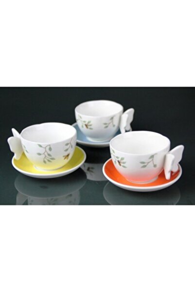 Limbo Home Porcelain Cup Set 6 Pieces Butterfly