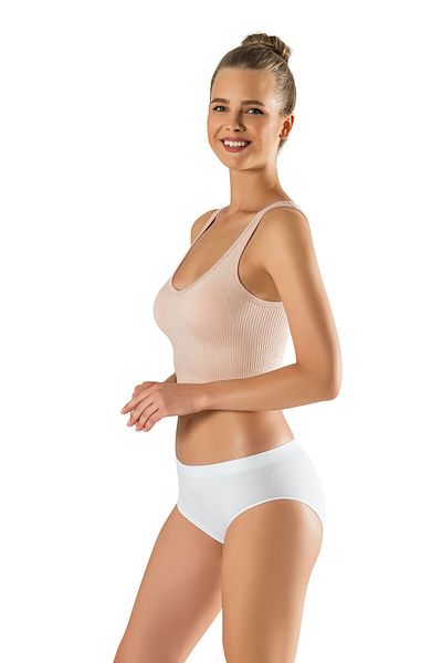 MODANTY Women's White Brazilian Panties Recovery Seamless Seamless Knitted Push Up Slip