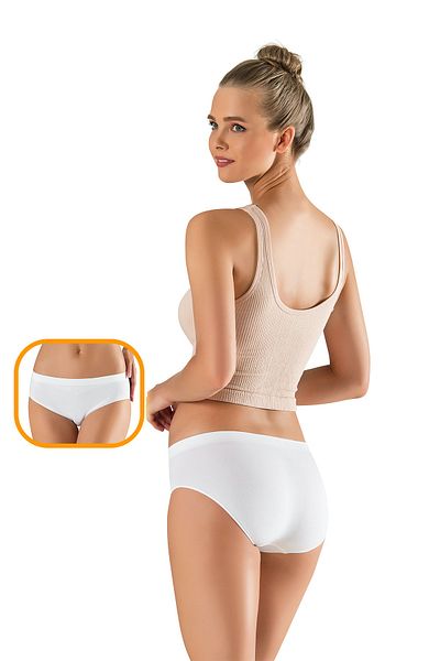 MODANTY Women's White Brazilian Panties Recovery Seamless Seamless Knitted Push Up Slip