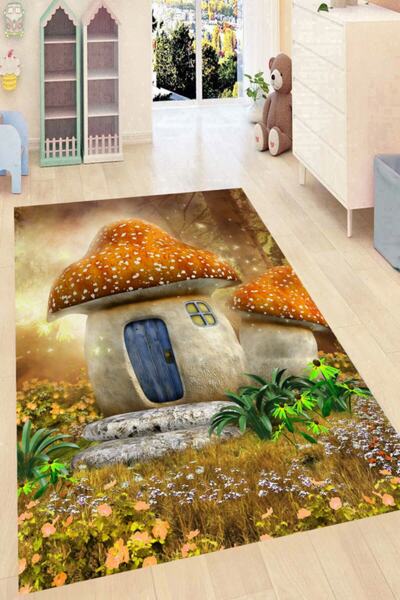 Resmiro Mantardan Ev Desenli Dijital Baskılı Halı