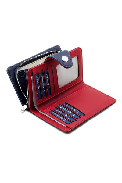 CENGİZ PAKEL Medium Size Navy Blue-red Wallet