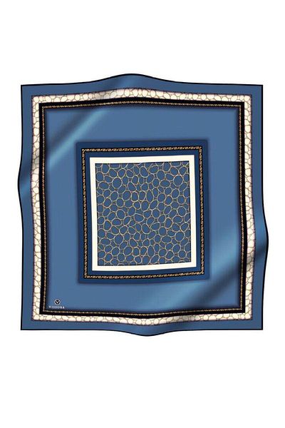 Vissona Γυναικείο μεταξωτό κασκόλ Navy Blue