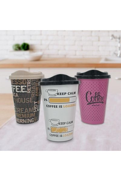 5DM 3 Pieces Coffee Glass Set Decorative Plastic Coffee Container