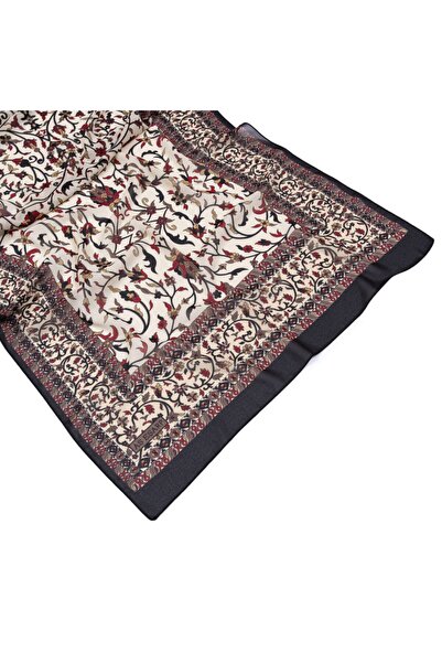 AS ESARP Kadın Siyah Desenli Krep Şal