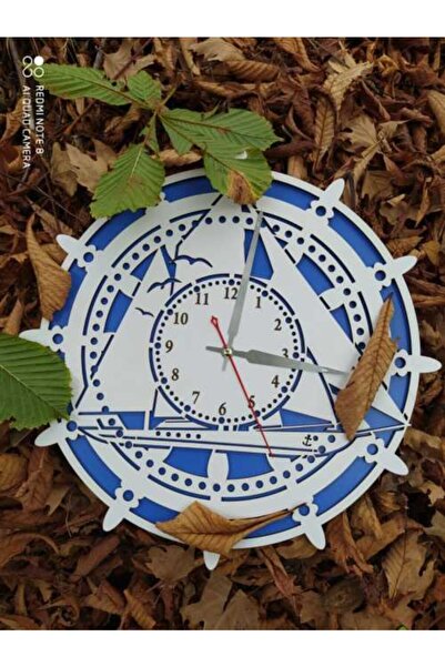 wood 14 dizayn الساعة-الخشب-السفينة الدفة