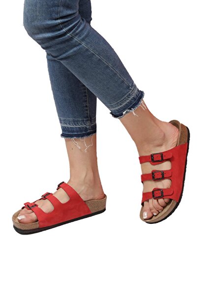 Bequemere Uma Cork Sole Genuine Leather Multi-Strap Orthopedic Unisex Slippers