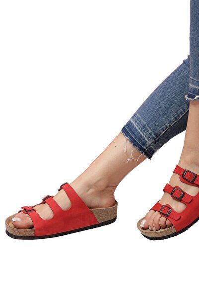 Bequemere Uma Cork Sole Genuine Leather Multi-Strap Orthopedic Unisex Slippers