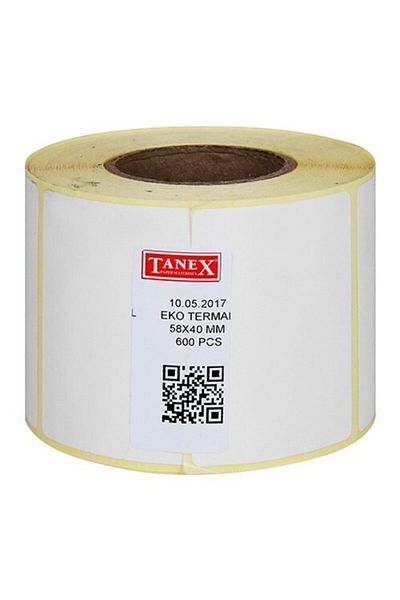 Tanex 58-40 40 مم 1 قطعة ملصق باركود 600 قطعة