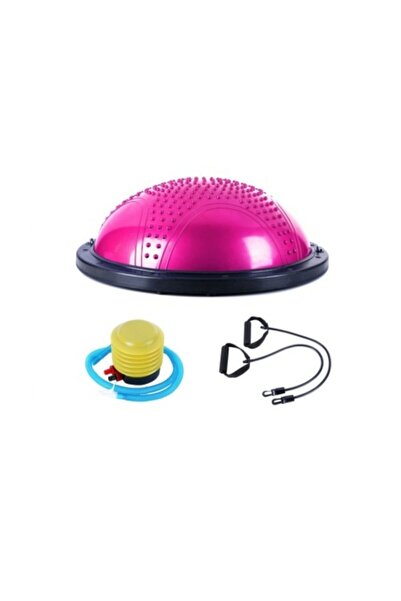 SULING Dikenli Masaj Nokta Bosu Ball, Denge Yarım Pilates & Yoga Topu Pembe
