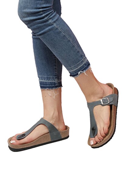 Bequemere Celeste Cork Sole Genuine Leather Flip Flop Orthopedic Unisex Slippers