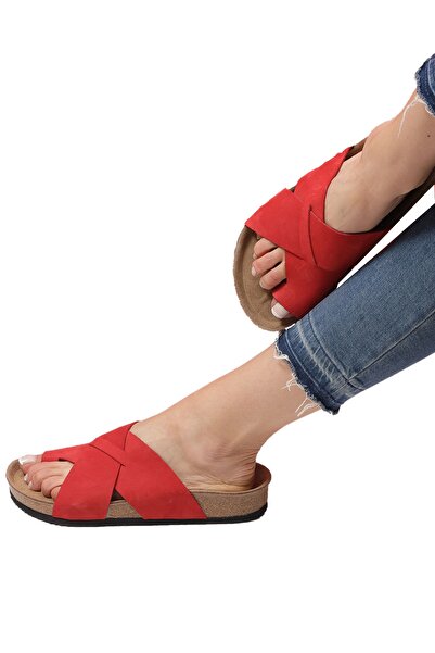 Bequemere Zahra Cork Based Genuine Leather Flip Flops Orthopedic Women's Slippers